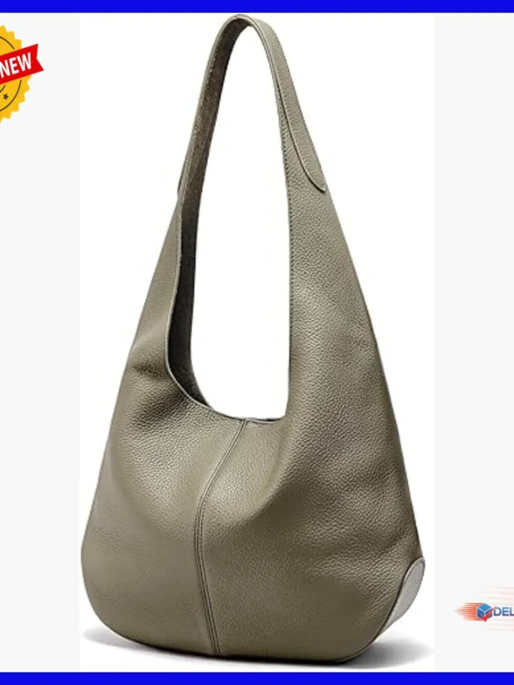 Genuine Leather Hobo Bag with Detachable Wallet, Spacious Capacity